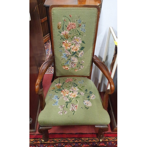 1014 - A really good pair of early 20th Century Mahogany show frame Arm Chairs.W 58 x seat H 41 cms approx.