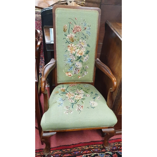 1014 - A really good pair of early 20th Century Mahogany show frame Arm Chairs.W 58 x seat H 41 cms approx.