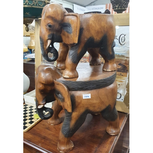 1016 - Two unusual Hardwood Stools of elephants.