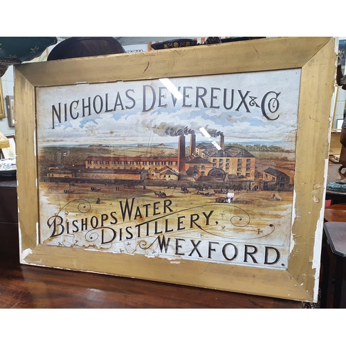 1017 - A Nicholas Deveraux & Co. Distillery Advertisement. 50 x 75 cms approx.