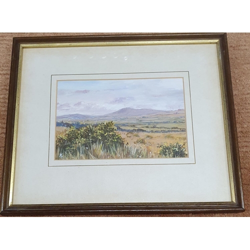 1030 - A really good Watercolour and Pastel of a country scene monogrammed LL HG. 12 x 18 cms approx.