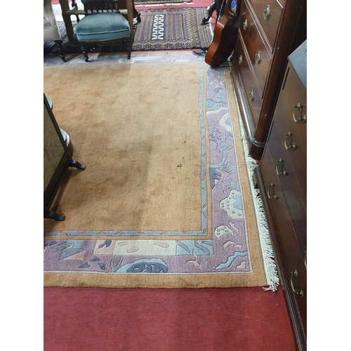 1038 - A very good modern contemporary Nepalese Carpet with abstract design set on ground. 292 x 253 cms ap... 