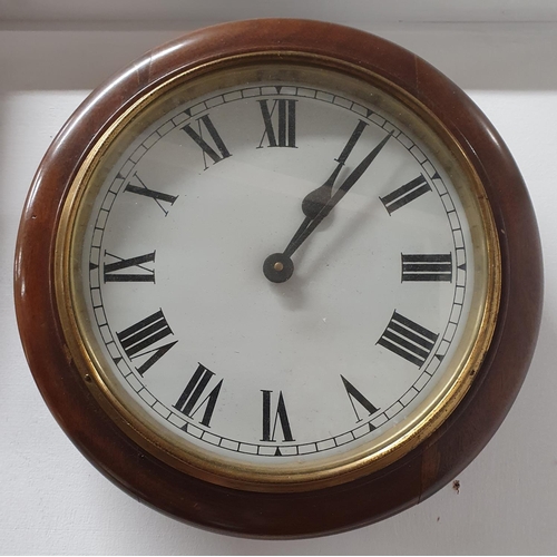 981 - A Mahogany Wall Clock. D 32 cms approx.