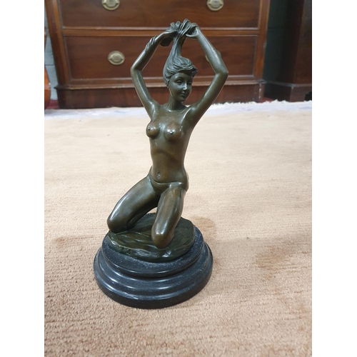 983 - A good Bronze of a nude female and bears the name Joan Patov. H 30 cms approx.