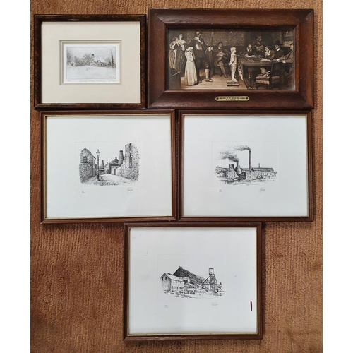 1031 - Two framed Tiles along with a quantity of framed Engravings and Prints.