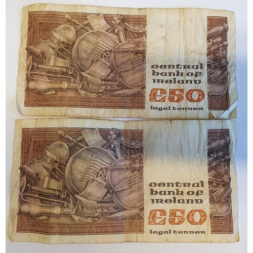 633 - Two 1991 £50 Notes.