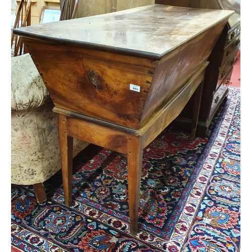 673 - A 18th Century Provincial Elm Dough Bin on stand. W 130 x 52 x H 87 cms approx.