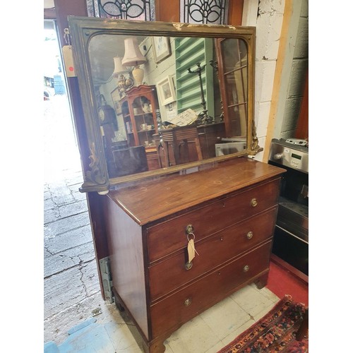 966a - A 19th Century gilt Overmantle along with a 19th Century Chest.