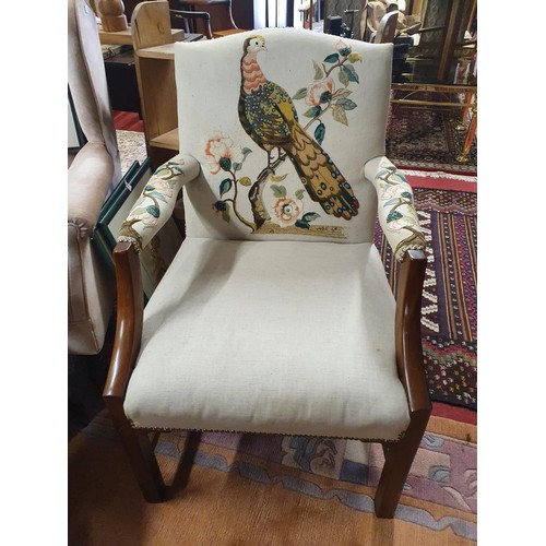 981a - A really good Gainsborough Arm Chair with tapestry seat and back.