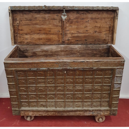 551 - Great Hall Kattegat, Viking Chest. 143W x 53D x 95H cms approx. (Seat W x Seat D x Overall Height).