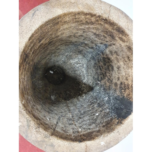 554 - An extremely large Timber Cauldron used in many scenes and series of Vikings. 71D x 100H cms approx.