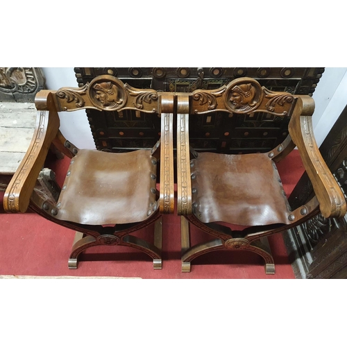 649 - A pair of Wessex oak Chairs. 46W x 40D x 83H cms approx.