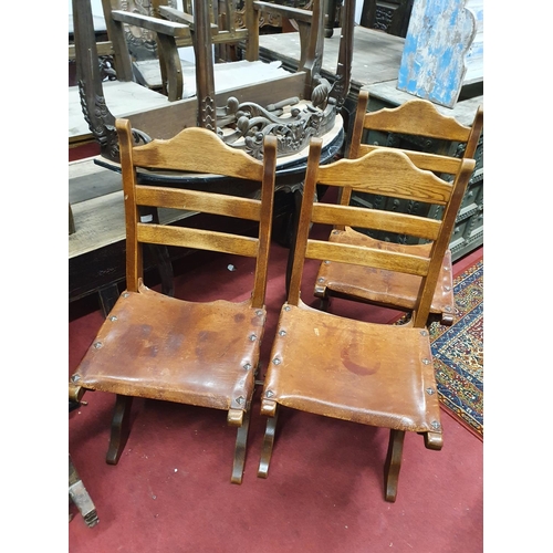 651 - A good set of six Leather seated Chairs (Wessex). 46W x 40D x 93H cms approx.