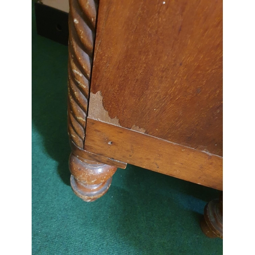 176 - A good 19th Century Mahogany Bowfront Chest of Drawers with original timber knobs. 121 x 53 x 125 cm... 