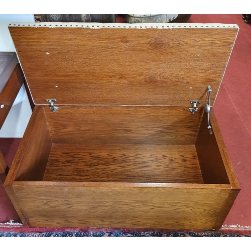 317 - A good timber Storage Bin with upholstered top.