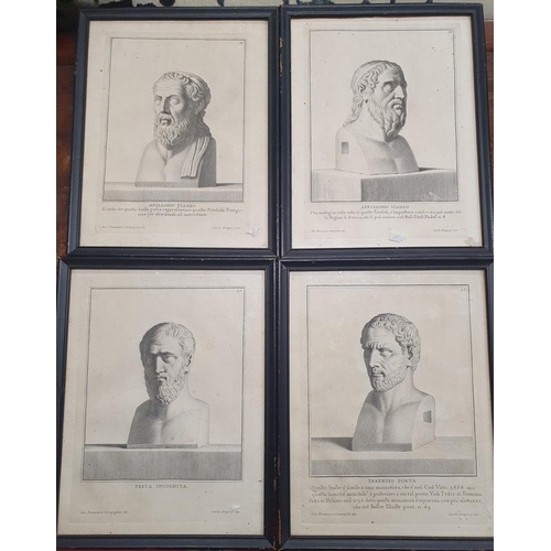 217 - A really good set of ten 18th Century Book Plate Engravings of Busts.