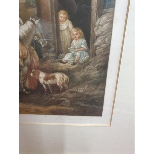 222 - A good 19th Century coloured Engraving after George Morland and signed by the Engraver A.S Halford i... 