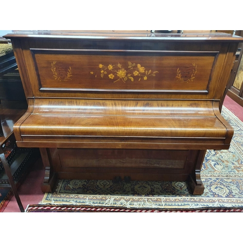 264 - A good C. Bechstein Upright Piano with inlaid case. Stamped C. Bechstein Berlin on the music board.