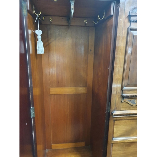 284 - A fantastic 19th Century Irish Wardrobe with panelled centre flanked with 2 mirror doors and Anna Li... 