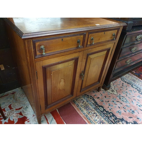 257 - A very unusual late 19th Century, early 20th Century Mahogany and inlaid two door Side Cabinet with ... 