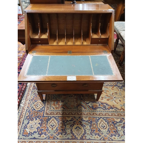 275 - An Edwardian Mahogany and inlaid Bureau of neat size. W 76 x D 44 x H 104 cms approx.