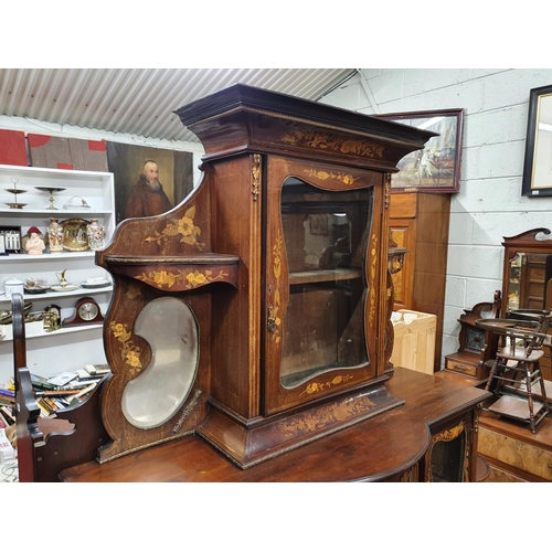 289 - A late 19th Century Mahogany and inlaid Display Cabinet with bow fronted outline.W 138 x D 46 x H 20... 