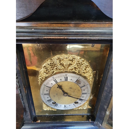 306 - A 19th Century ebonised Bracket Clock with brown steel dial. W 26 x D 17 x h 43 cms approx. ( please... 