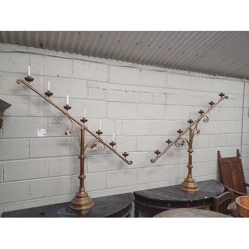 648 - A magnificent pair of stepped graduated Candelabra. 93H cms approx.