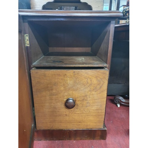 127 - A good pair of 19th Century Bedside Cabinets with door outline.