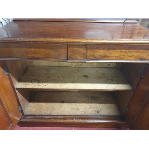 18 - A good 19th Century Mahogany two door Cabinet with gallery back. 105 x 46 x H 123 cms approx.