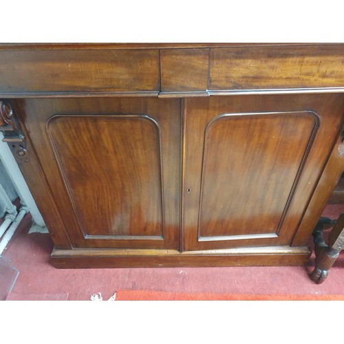 18 - A good 19th Century Mahogany two door Cabinet with gallery back. 105 x 46 x H 123 cms approx.