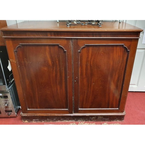 348 - A good 19th Century Mahogany Sentry Box Wardrobe with low twin door center flanked by two larger doo... 