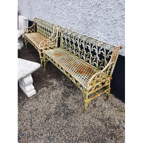 382 - A fantastic heavy Cast Iron Bench with pierced X frame design.