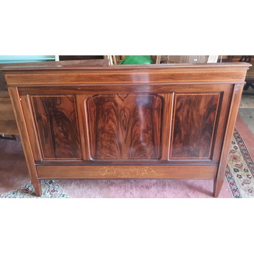 344 - A really nice Edwardian Mahogany and inlaid Bed with inlaid side rails and footboard. 152w x 203l cm... 