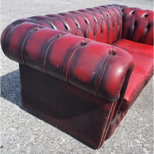 397 - An Edwardian Mahogany Sideboard, Leather Tub Chair along with a good three searter Chesterfield Couc... 