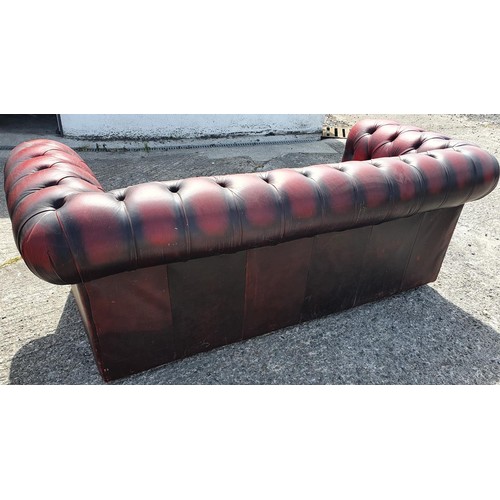 397 - An Edwardian Mahogany Sideboard, Leather Tub Chair along with a good three searter Chesterfield Couc... 