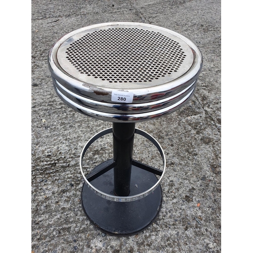 280 - A chrome and metal Stool. 36D x 78H cms approx.