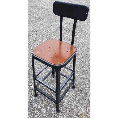 289 - A metal high Stool with timber seat. Generic photo. (There are 4 of these available with the option)... 