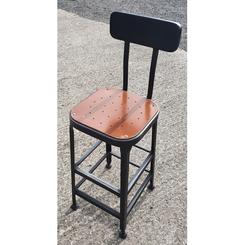 291 - A metal high Stool with timber seat. Generic photo. (There are 4 of these available with the option)... 