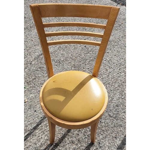 31 - Wooden Chair with yellow seat. Please note this is a generic photo. 48 x 46cms approx. (Seat Height ... 