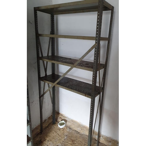 313 - A metalworker's Shelving Unit. As found. Not sold with the option. 92W x 32D x 190H cms approx.