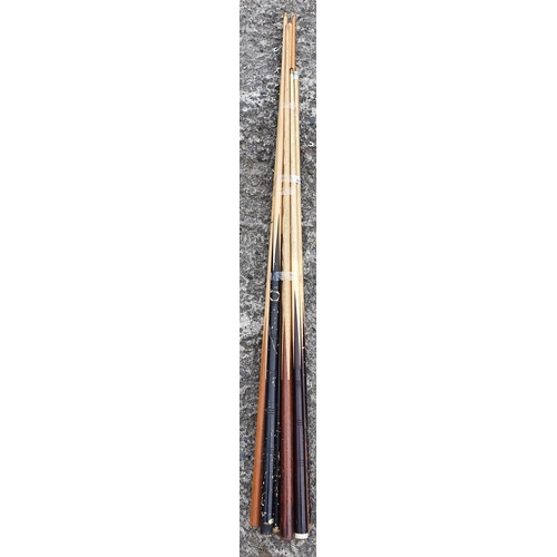 344 - 10 Pool/Snooker Cues - assorted sizes.