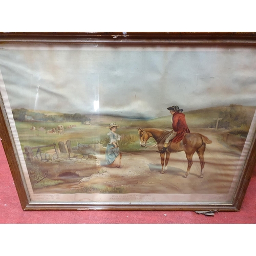 12 - An equestrian Print after JS Sanderson Wells, 'Where are you going to , my Pretty Maid' (72W x 55H),... 