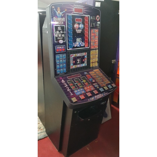 26 - Cash Pot 'Diamond Geezer' Arcade Machine. Powers up with regular kettle lead. Please note all arcade... 
