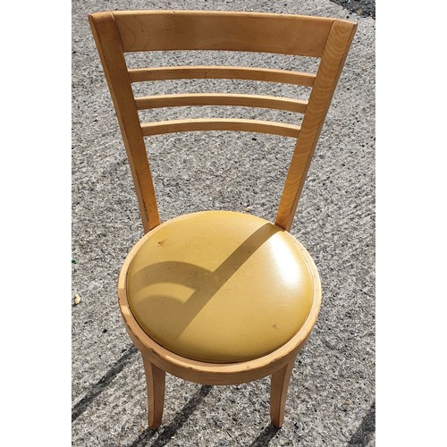 30 - Wooden Chair with yellow seat. Please note this is a generic photo. (There are 34 of these available... 