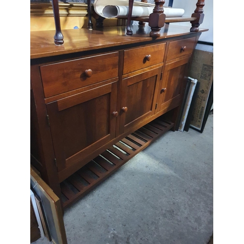 252 - A large Cherrywood three door and three drawer Cabinet. 165W x 50D x 103H cms approx.