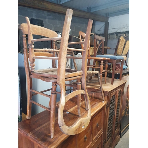 262 - A quantity of Chairs along with a 19th Century Headboard Frame.