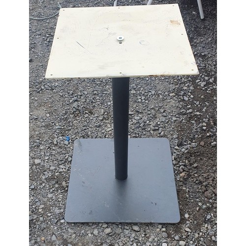 397 - A brown topped square Table with black base. Generic photo.