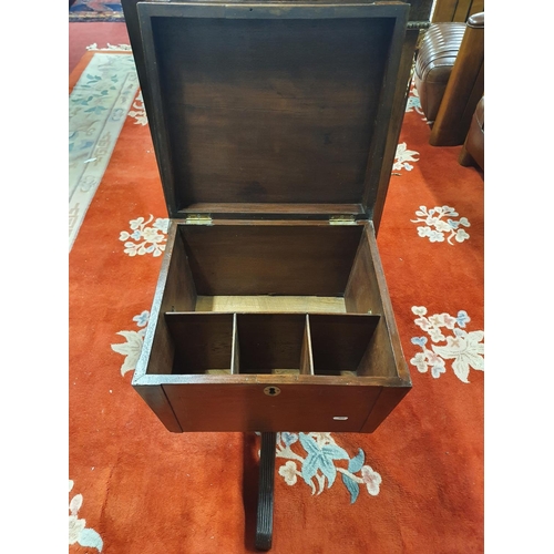 344 - A Regency Mahogany Wine Cooler on stand with lions head handles and reeded pod. 43W x 76H x 38D cms ... 