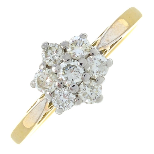 316 - An 18ct gold brilliant-cut diamond single-stone ring. Total diamond weight 0.50ct, stamped to band. ... 